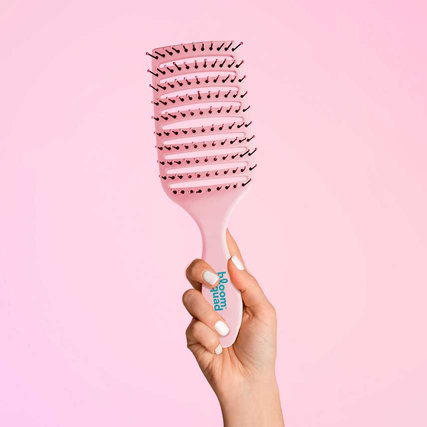 Detangling Brush from Bloom Squad Australia. Pink, Front View of brush. 