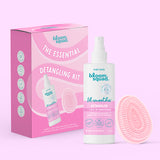 Essential Detangling Kit by Bloom Squad. Shows Lil Smoothie Detangler and Leave-In Conditioner - a kids Detangling Spray, and pink Mane Tamer Detangling Brush, an egg shaped kids hair brush. 